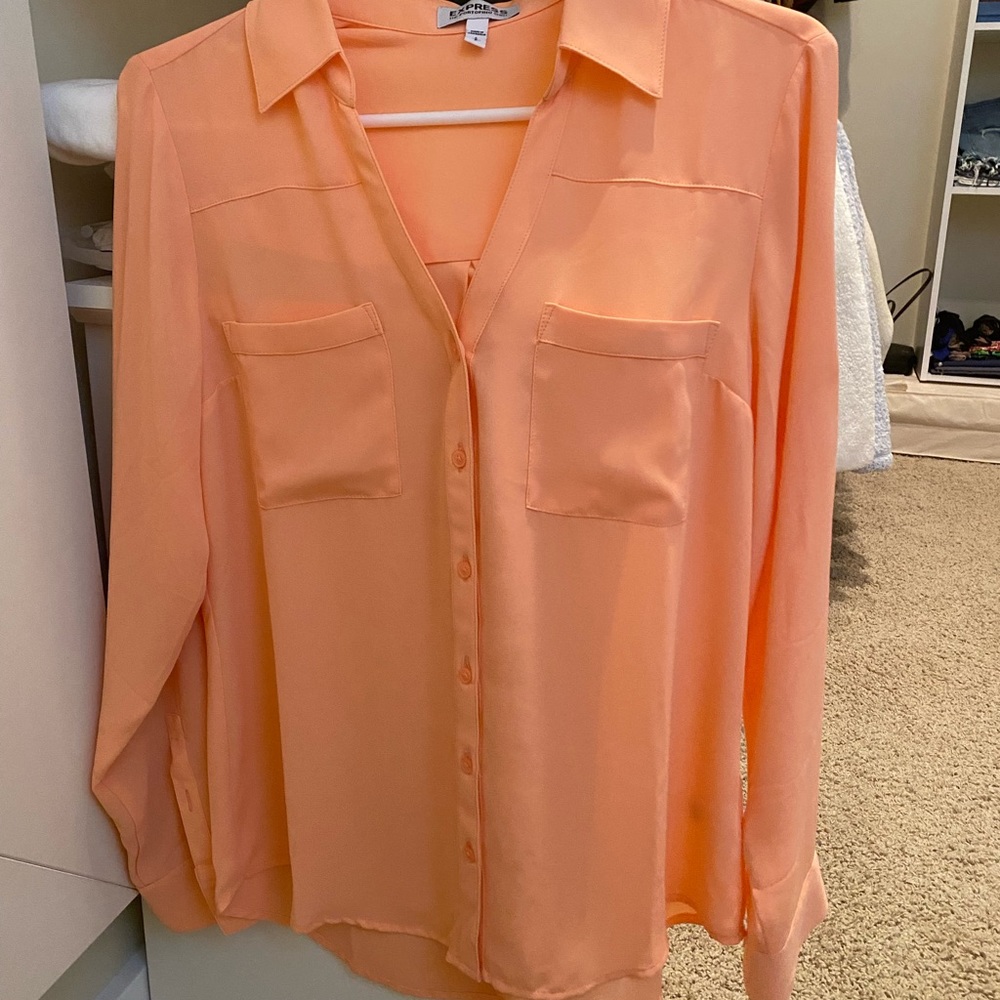 Peach Express button down top